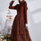 Vestido Elegante de Manga Larga Estilo Corte