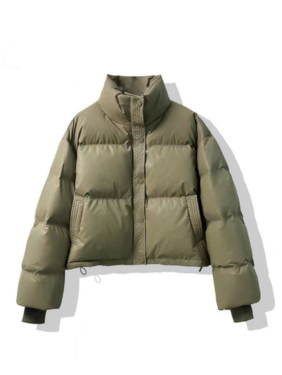 Chaqueta Acolchada de Cuero PU sin Lavado - Abrigo Corto Grueso para Mujer - Image 8