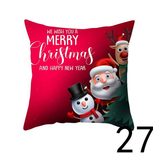 Funda de Almohada Navideña con Estampado Santa para Decoración del Hogar - Image 71