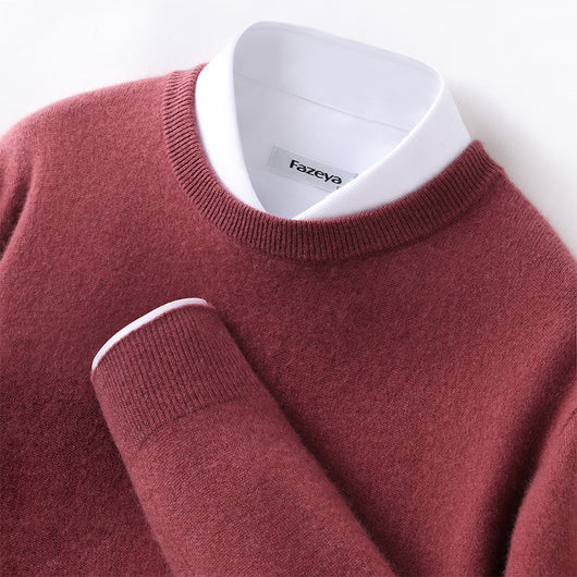 Suéter Grueso Business Casual de Manga Larga para Hombre - Otoño e Invierno - Image 9
