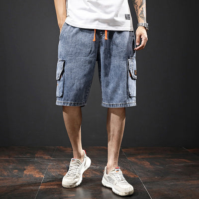 Pantalones Capri Elásticos Bordados con Múltiples Bolsillos - Image 12