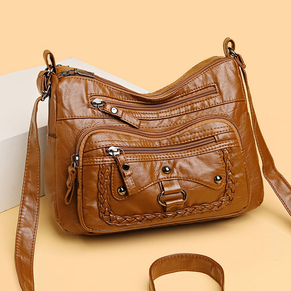 Bolso de Cuero Premium con Múltiples Compartimentos
