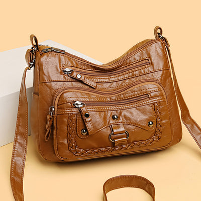 Bolso de Cuero Premium con Múltiples Compartimentos
