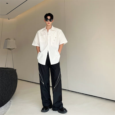 Camisa Blanca de Diseño Metálico con Hombreras Acolchadas - Image 5