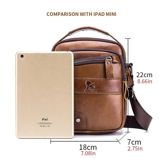 Bolsa Bandolera de Cuero Genuino para Hombre - Diseño Minimalista - Image 5