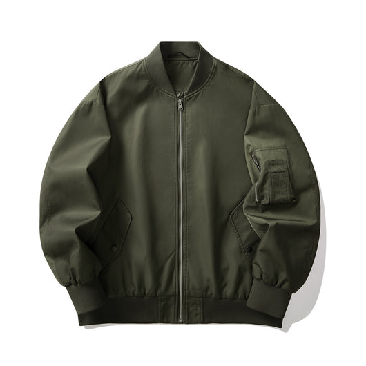 Chaqueta Piloto Holgada con Cuello Beisbolero para Hombre - Image 6