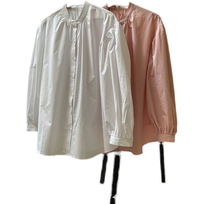Blusa Francesa Cuello Alto Mangas Farol Suelta y Fresca para Mujer - Image 15
