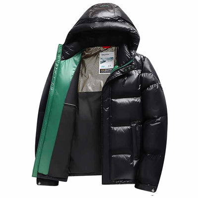 Chaqueta de Plumón Invierno Hombre con Grafeno - Abrigo Térmico Impermeable Negro y Dorado - Image 9