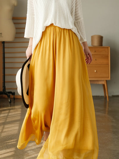 Pantalones Anchos de Cintura Alta en Malla y Gasa - Comodidad Elegante - Image 6