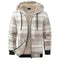 Chaqueta Impermeable de Lana a Cuadros con Capucha para Hombre