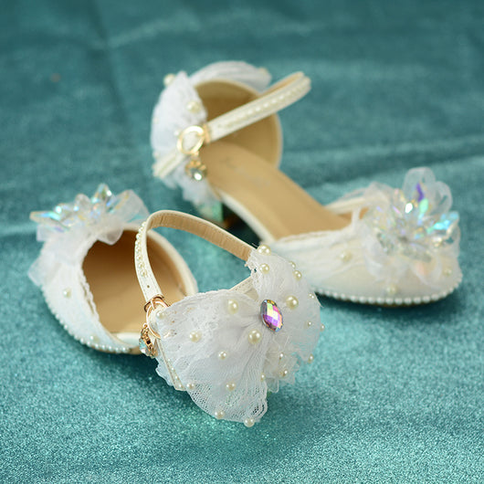 Zapatos de Cuero Elegantes con Cristales para Niñas - Tacón Alto Verano - Image 5