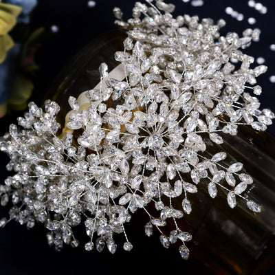 Corona de Reina de Hielo Nupcial Artesanal con Cristales Brillantes - Image 3