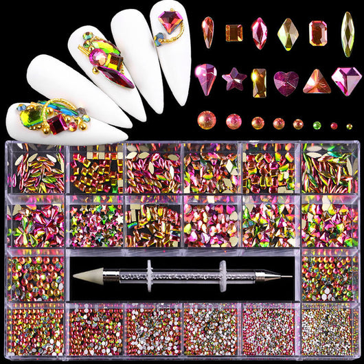 Set de Cristales y Strass para Uñas en Caja de 21 Compartimentos - Image 6
