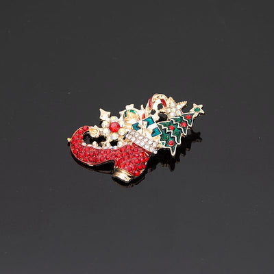 Broche Navideño Árbol de Diamantes en Aleación para Mujer - Image 8