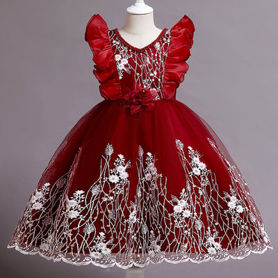 Vestido Princesa Niña con Flores Bordadas - Image 14