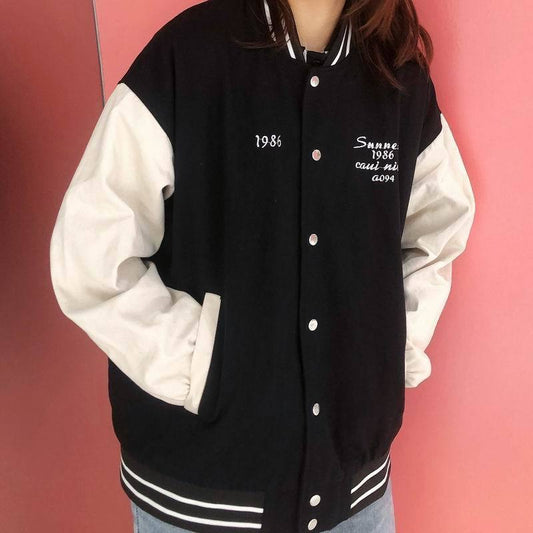 Chaqueta Retro de Uniforme de Béisbol con Bordado Coreano Unisex