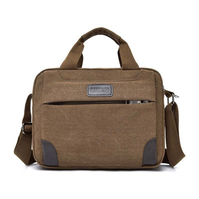 Bolsa de Lona para Hombre Estilo Retro - Maletín Casual con Múltiples Compartimentos - Image 12