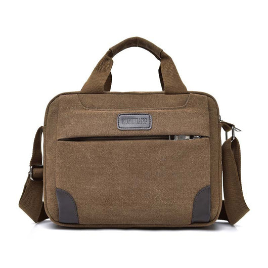 Bolsa de Lona para Hombre Estilo Retro - Maletín Casual con Múltiples Compartimentos - Image 12