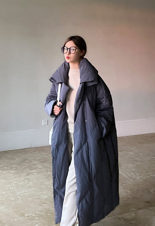 Abrigo Largo Invierno Talla Grande Estilo Coreano para Mujer - Image 27