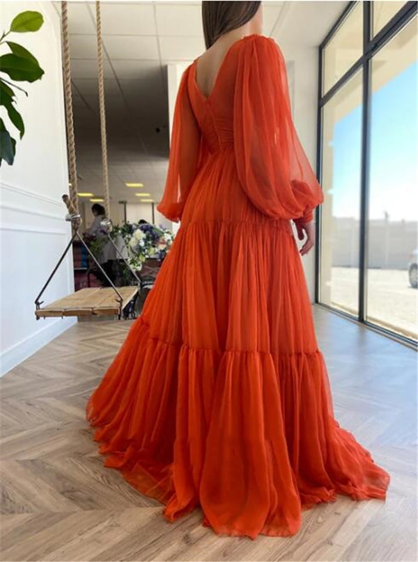 Vestido de Gasa Elegante con Escote Profundo para Fiestas