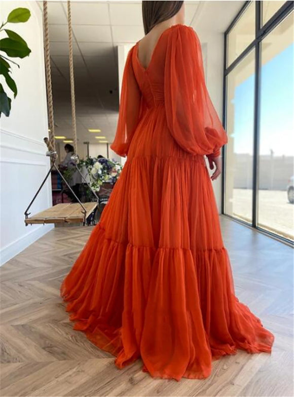 Vestido de Gasa Elegante con Escote Profundo para Fiestas