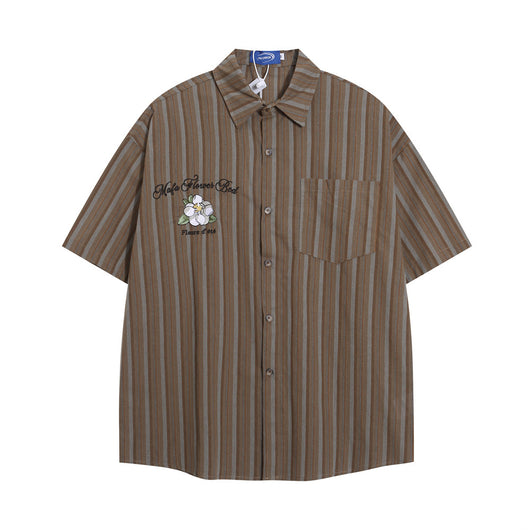 Camisa Suelta de Rayas Verticales para Hombre - Image 13