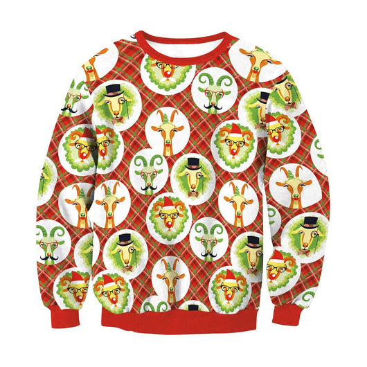 Suéter Navideño Unisex con Estampado 3D de Cuello Redondo - Image 12