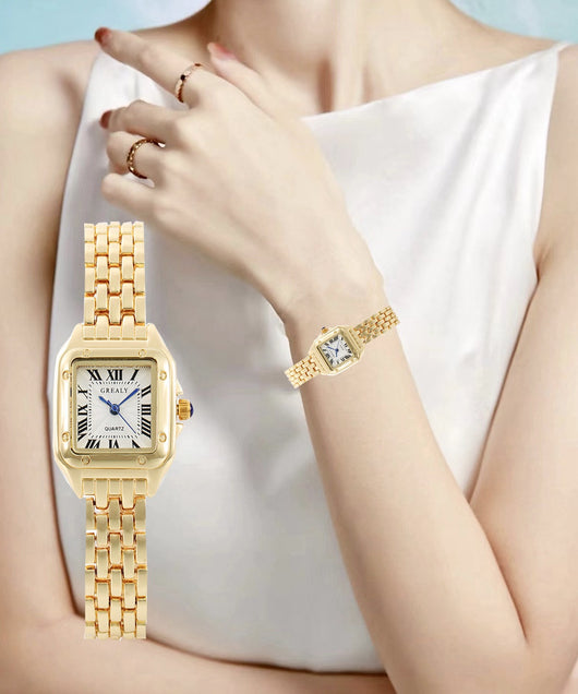 Reloj Cuadrado Retro Impermeable para Mujer con Cristales Incrustados - Image 17