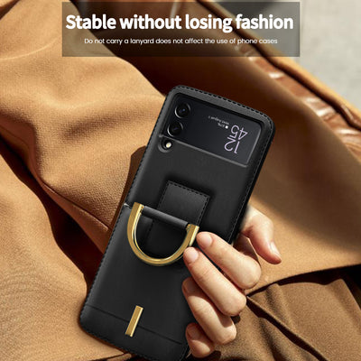 Funda Protectora con Pantalla Plegable, Anillo Anticalda y Correa de Cuero - Image 10