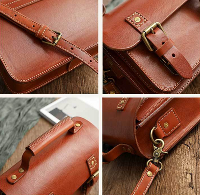Bolso de Cuero Vintage Artesanal para Mujer - Cuero Vegetal Curtido - Image 8