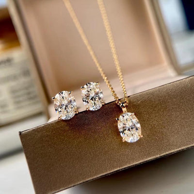 Aretes de Plata 925 con Diamante Oval - Diseño Elegante y Minimalista - Image 3