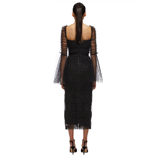 Vestido Elegante Femenino Lunares Malla Chifón - Image 15