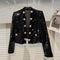 Blazer de Lentejuelas Doble Botonadura para Mujer - Estilo Industrial
