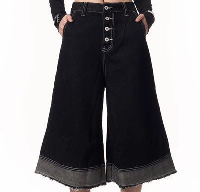 Pantalones Cortos Denim Estilo Retro Americano con Borde Deshilachado - Image 3