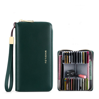 Billetera de Cuero para Hombre con Múltiples Compartimentos y Gran Capacidad