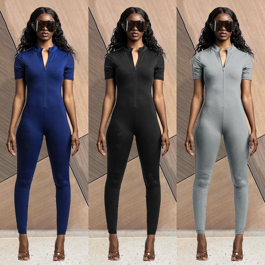 Jumpsuit Deportivo Casual para Mujer - Diseño Moderno en Colores Sólidos