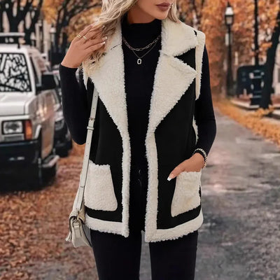 Chaleco de Lana Cordero Compuesto Mujer - Estilo Europeo Otoño Invierno