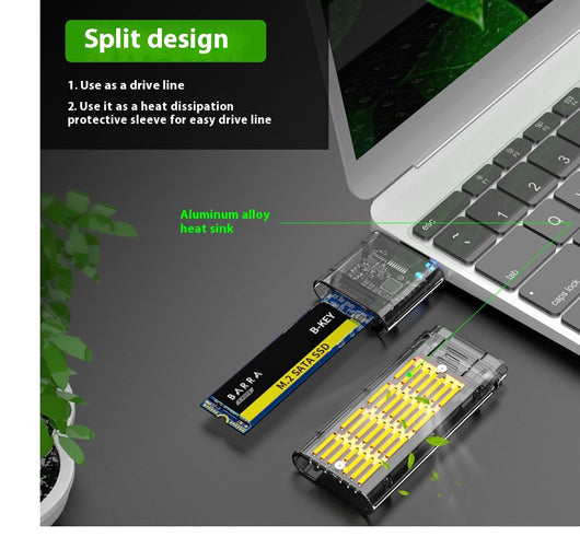 Caja Protectora para Disco Duro Móvil USB - Diseño Transparente y Creativo - Image 11