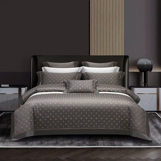 Juego de Cama Algodón Puro Jacquard Europeo 4 Piezas Lujo