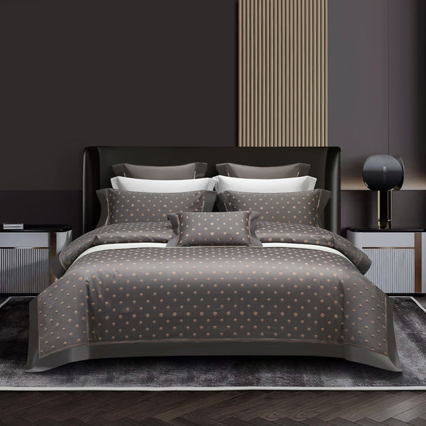 Juego de Cama Algodón Puro Jacquard Europeo 4 Piezas Lujo
