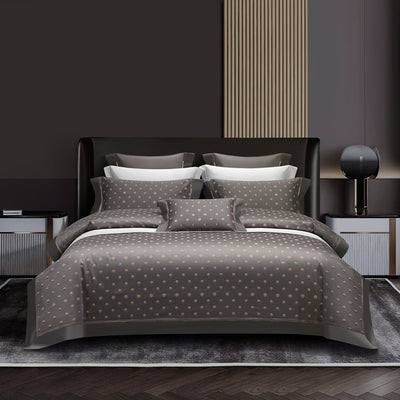 Juego de Cama Algodón Puro Jacquard Europeo 4 Piezas Lujo