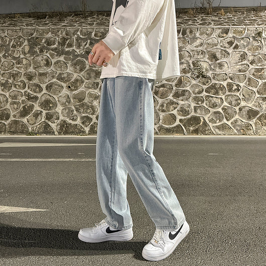 Jeans Grises Holgados de Pierna Recta para Hombre - Image 5
