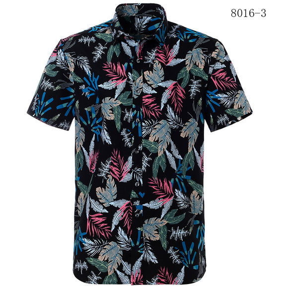 Camisa de manga corta estampada para hombre estilo europeo
