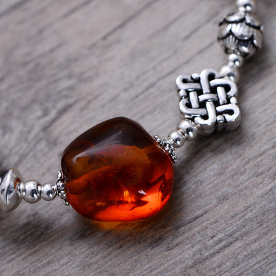 Pulsera de Plata 925 con Ámbar Vintage Artesanal para Mujer - Image 9
