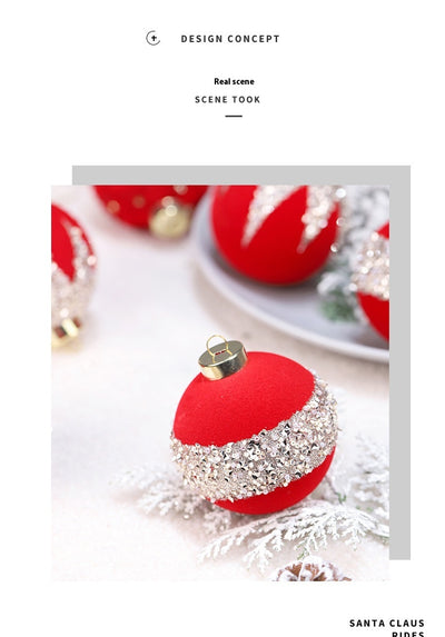 Esferas Navideñas con Textura Escarcha - Pack de Adornos Colgantes - Image 12