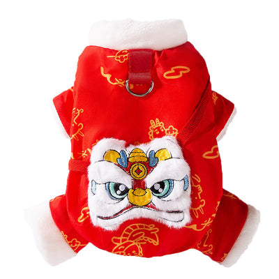 Abrigo Festivo Año Nuevo para Mascotas - Chaqueta Térmica Tang para Perros y Gatos - Image 16