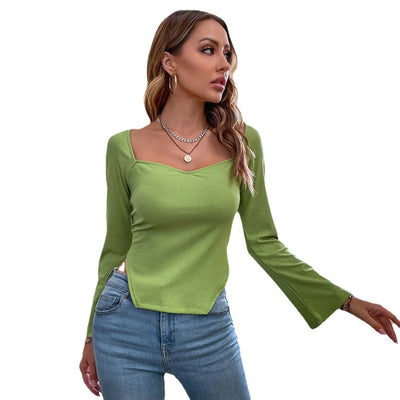 Blusa Elegante Slim Fit con Mangas Acampanadas para Trabajo - Image 6