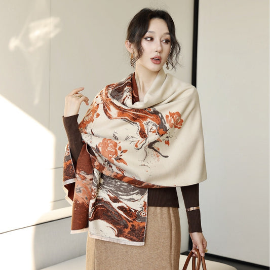 Chal Versátil de Oficina Estilo Coreano para Otoño e Invierno