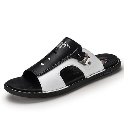 Pantuflas Casuales de Cuero para Hombre - Comodidad al Aire Libre - Image 3