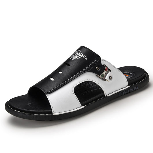 Pantuflas Casuales de Cuero para Hombre - Comodidad al Aire Libre - Image 3